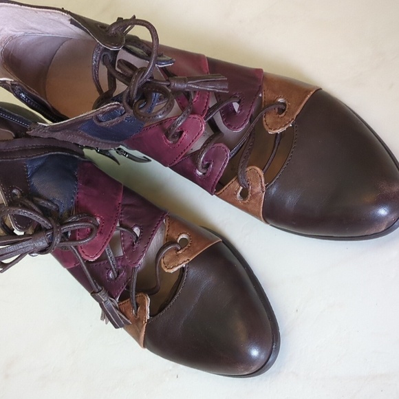 Spring Step Estrella Oxford Pump Heel Purple Leather Victorian Fall Booties 36EU - Picture 3 of 9